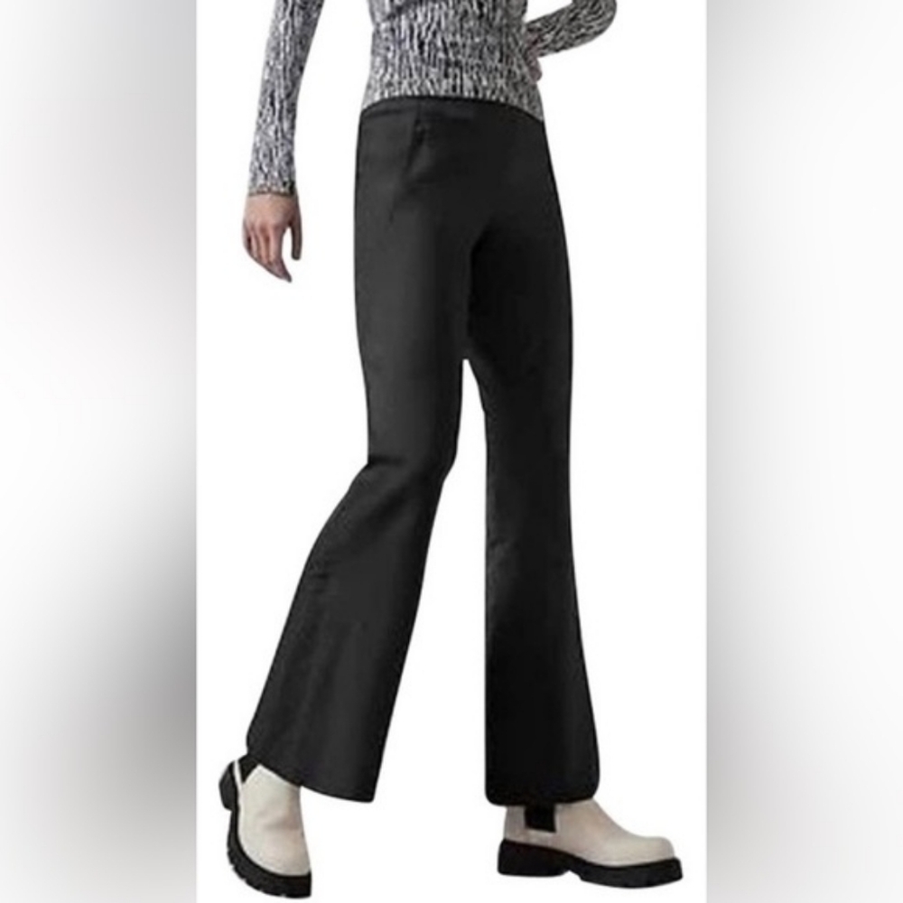 Athleta‎ Black  Soft Shell Fleece Lined Ski Flare Pants Size 4p